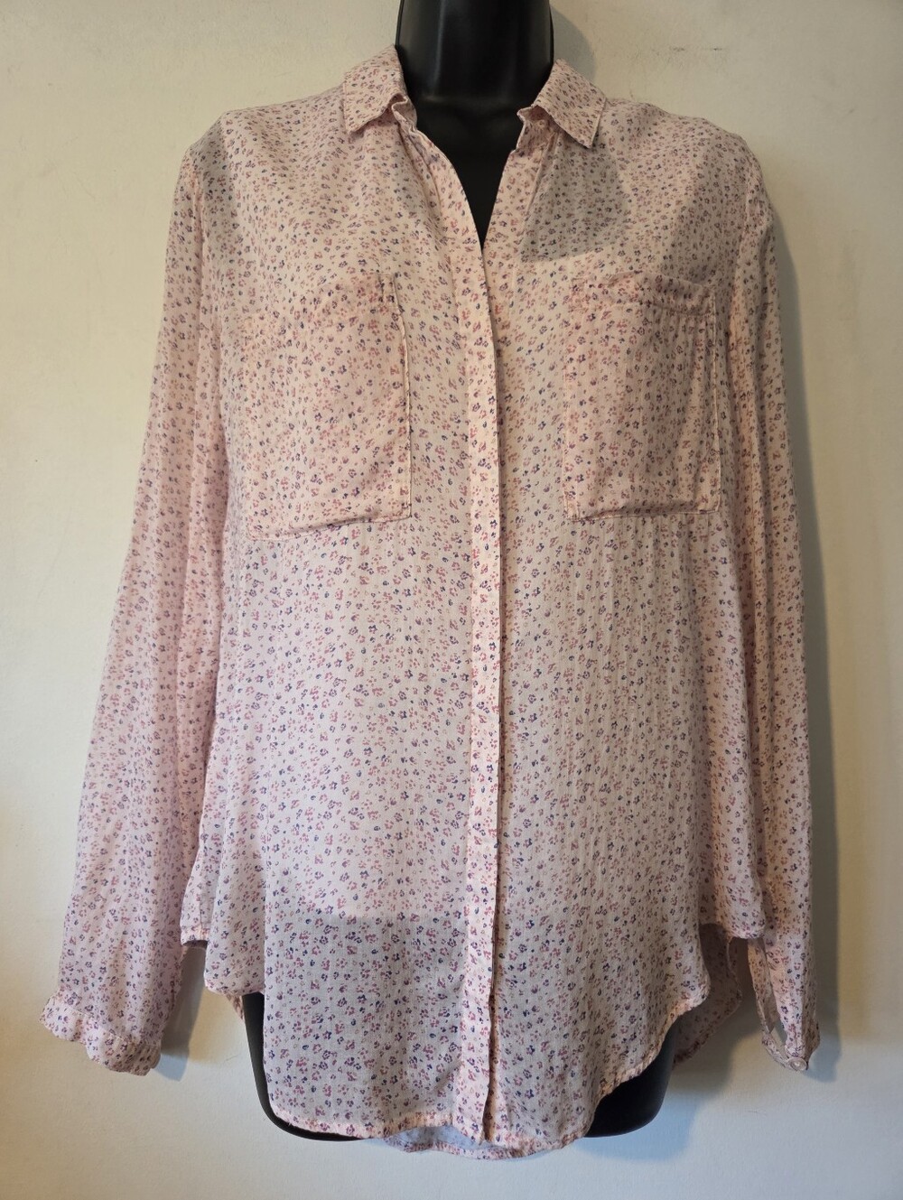 Cloth & Stone by Anthropologie Pink Floral Blouse